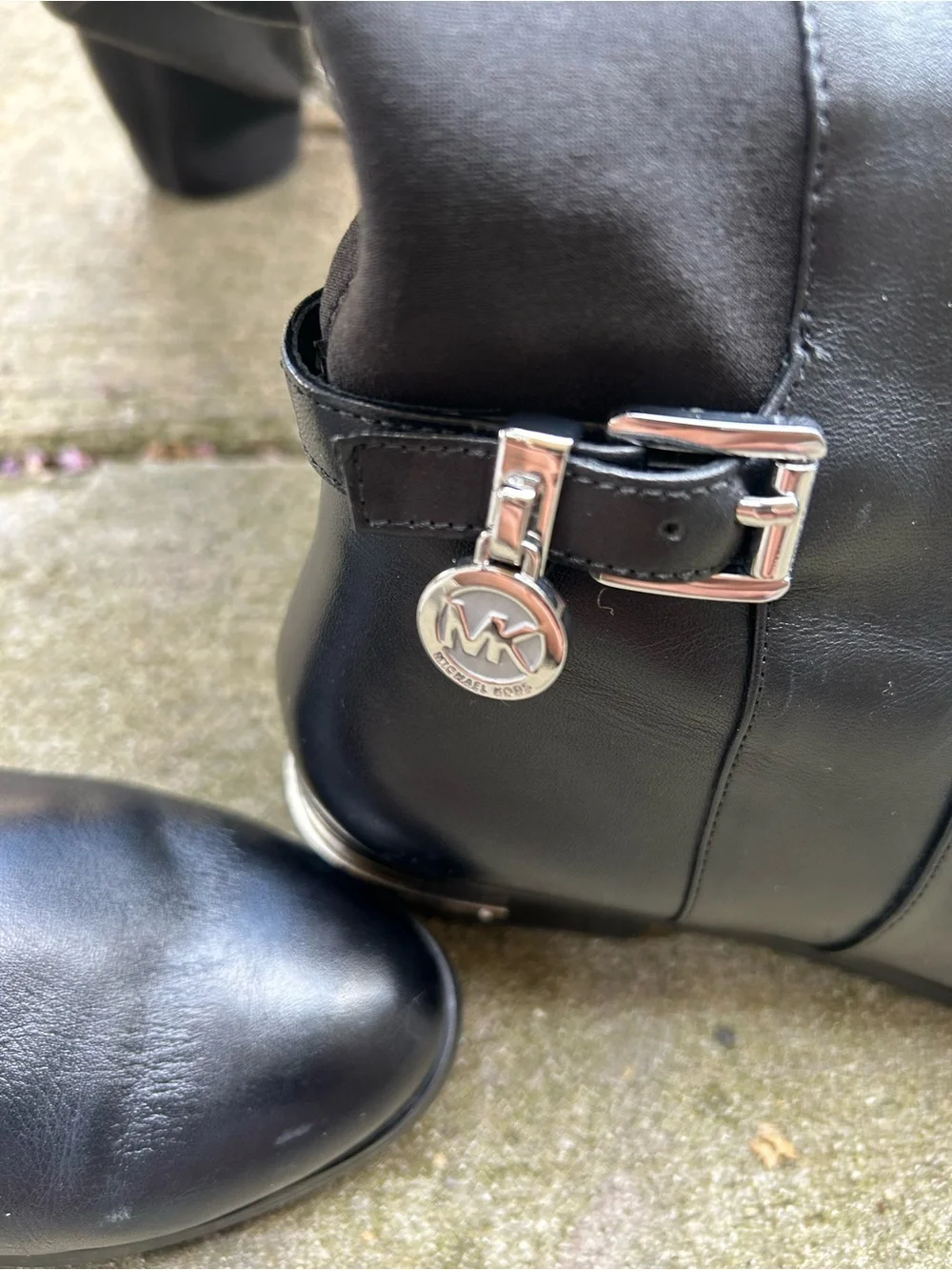 Michael Kors Hamilton Tall Riding Boot Leather Boots with MK Charm